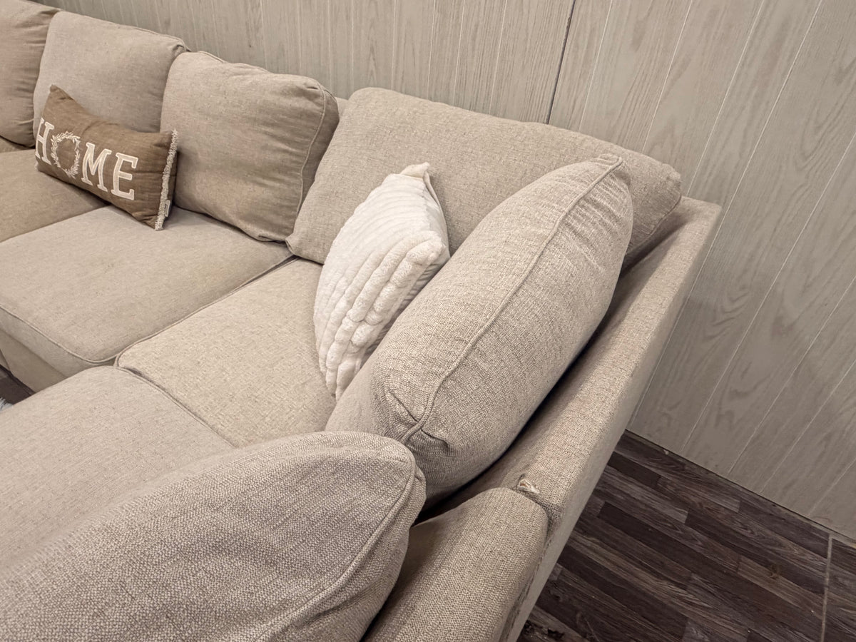 Beige Sectional Couch w/ Cuddler