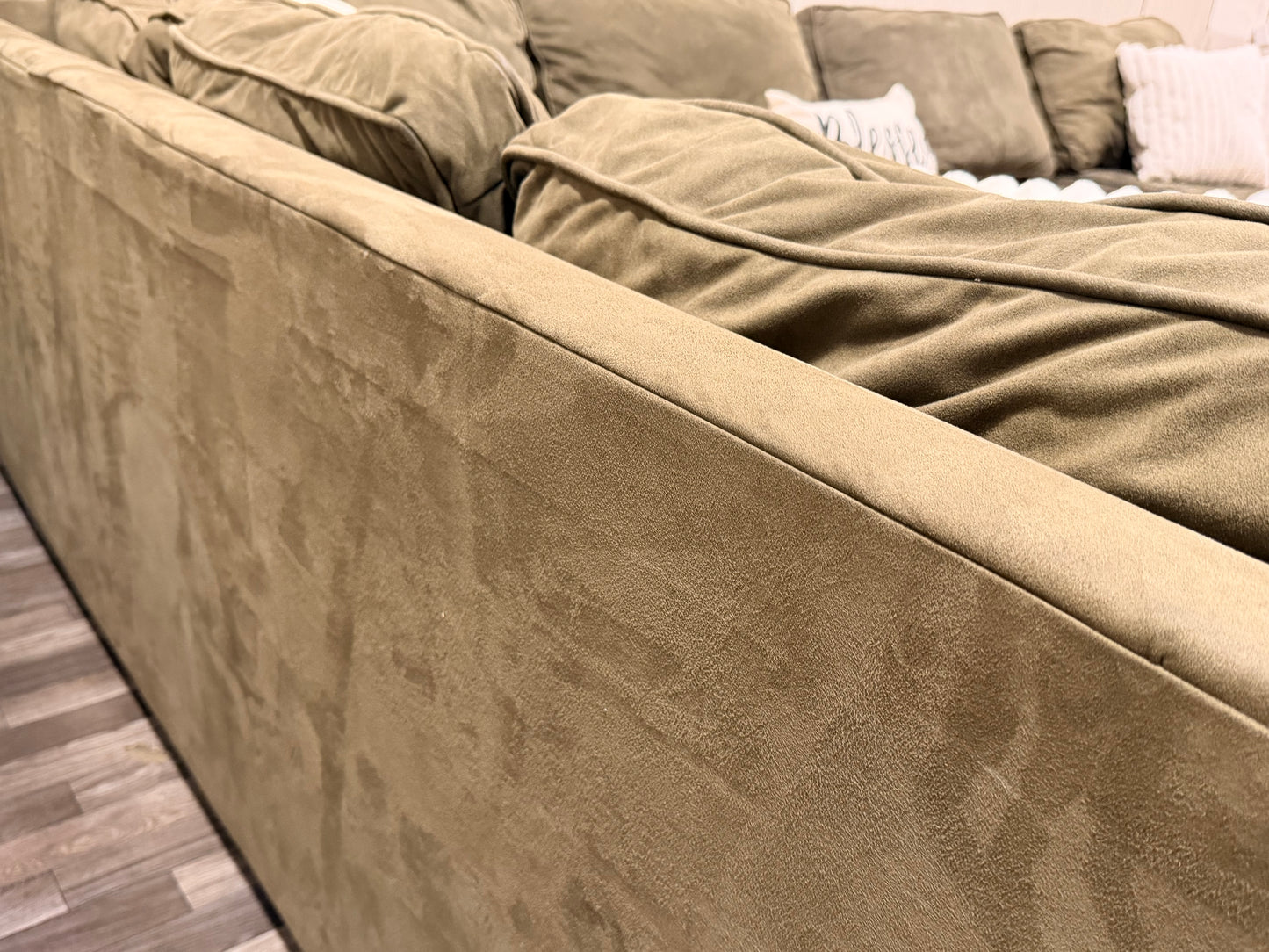 Large Olive Green Sectional Couch