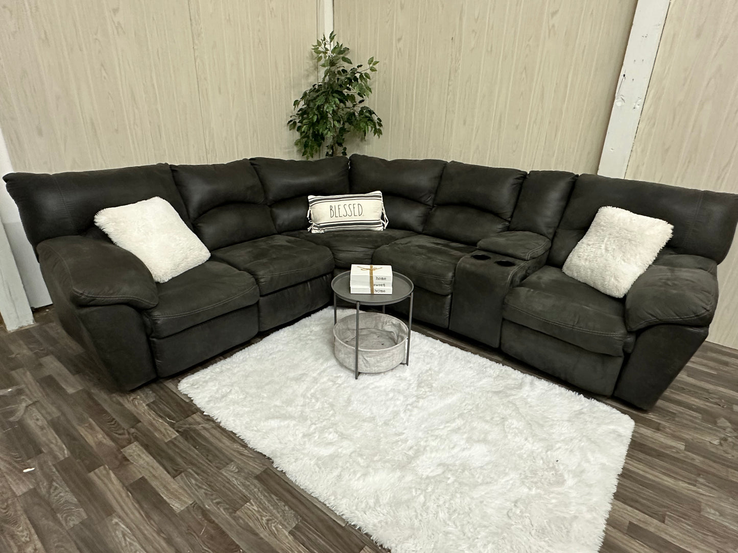 Large Gray Ashley Furniture Reclining Sectional