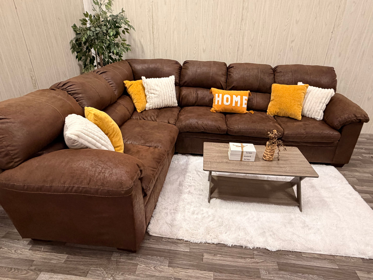 Brown 2 piece Sectional