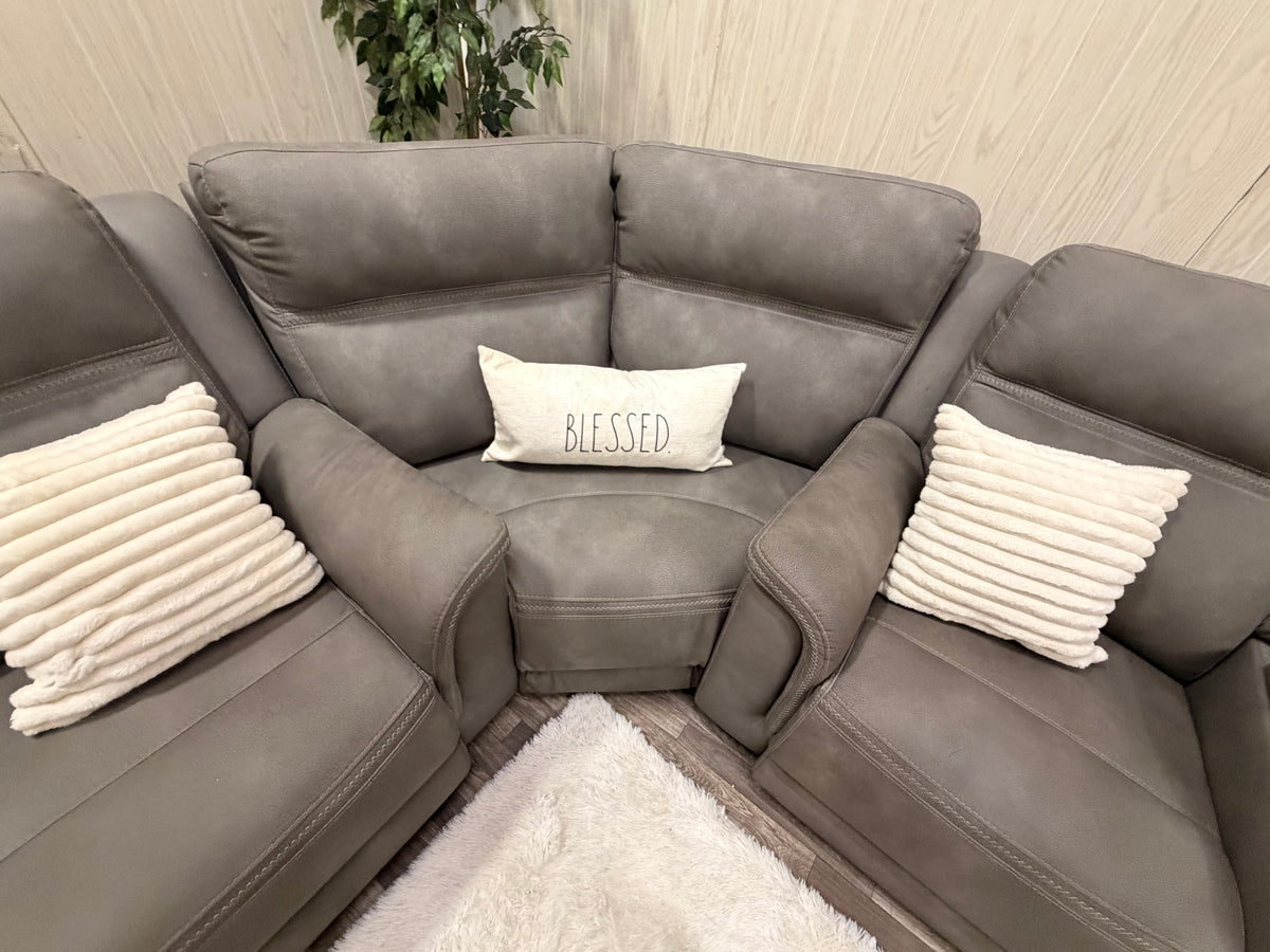 Large 3-piece Gray Ashley Furniture Reclining Sectional