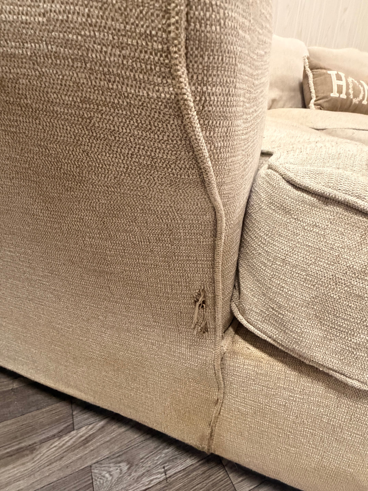 Beige Sectional Couch w/ Cuddler