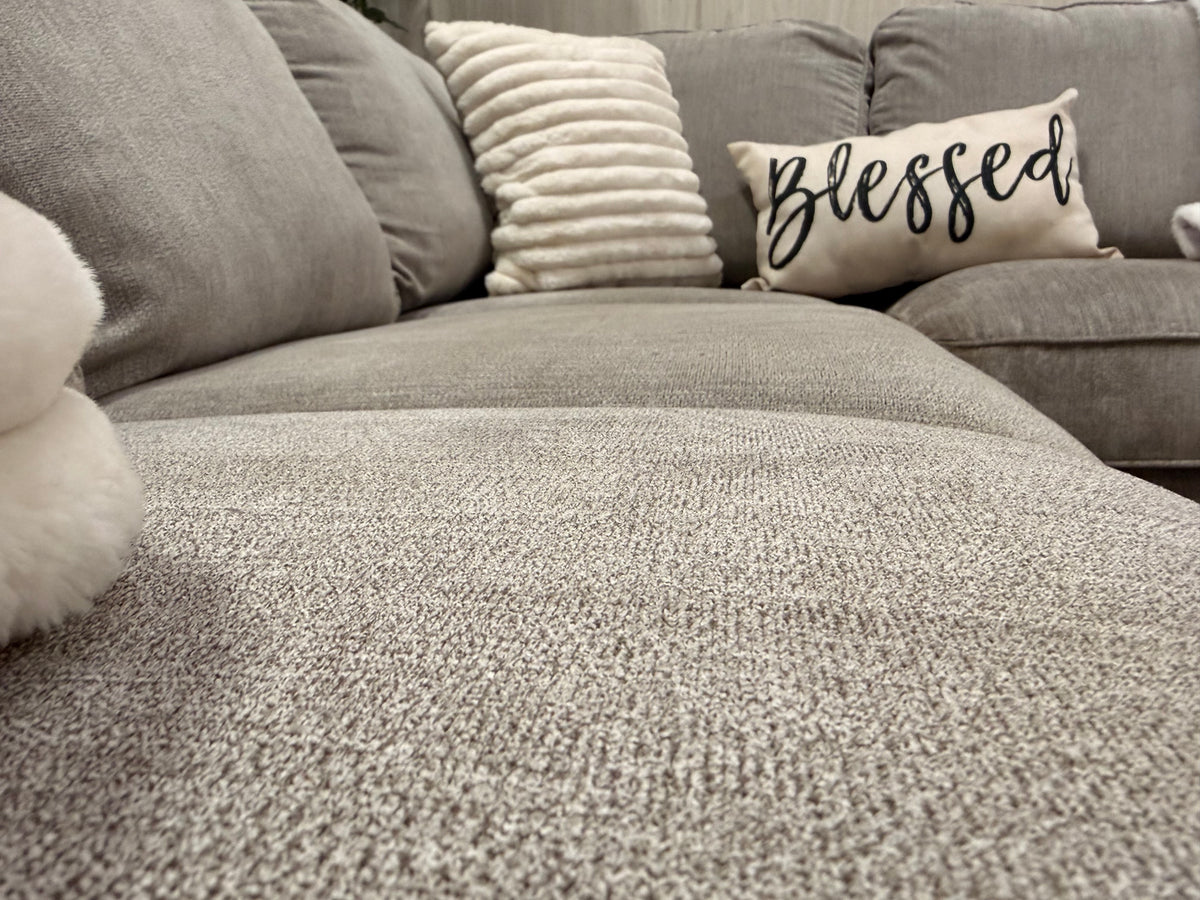 Gray Sectional w/ Nailhead Trim