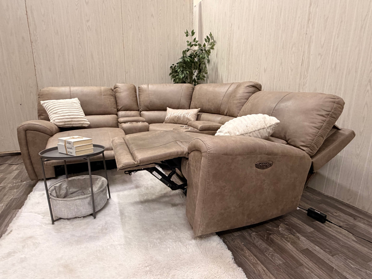 Brown 5-piece Reclining Sectional