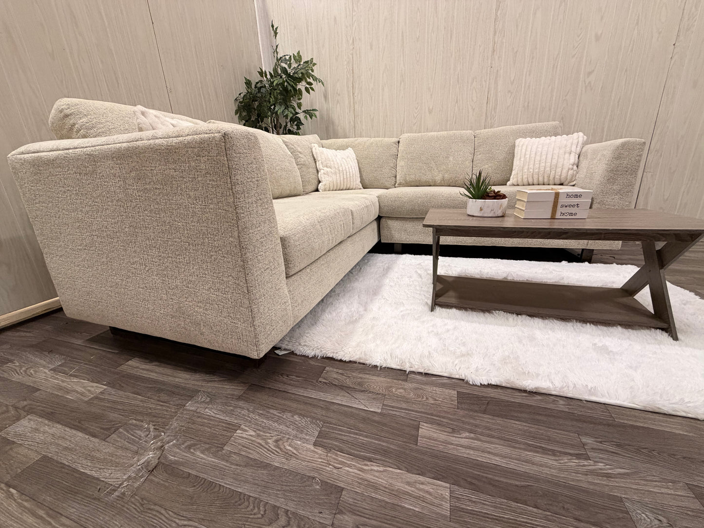 Light Beige Large Bassett Sectional Couch