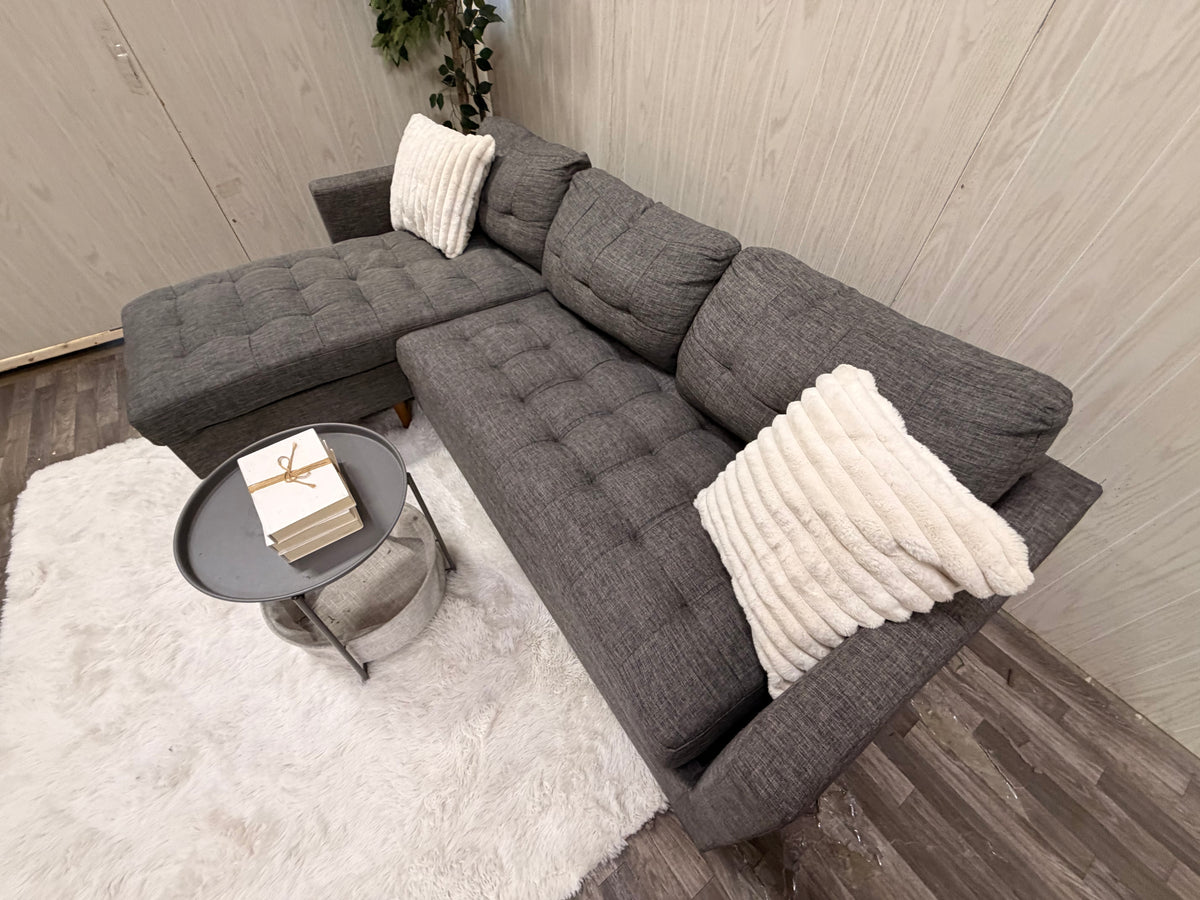 Modern Gray Sectional w/ Reversible Chaise