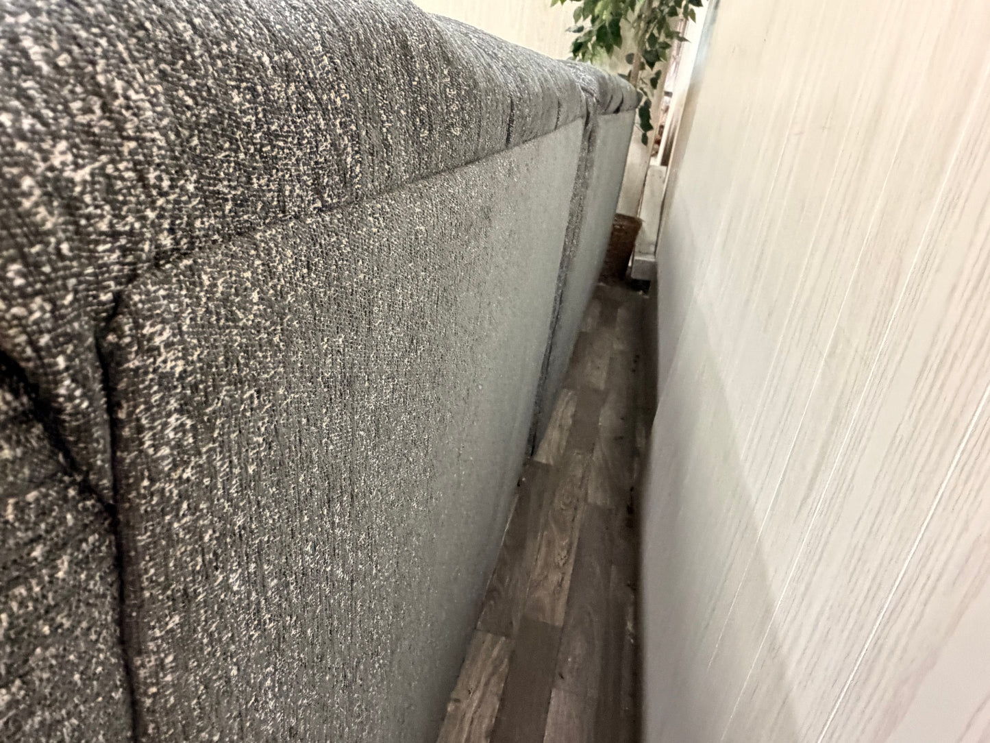 Large Gray Tufted Sectional Couch