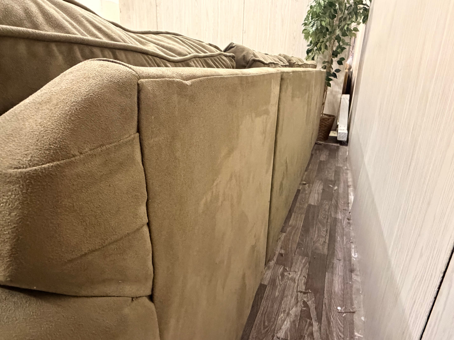 Large Olive Green Sectional Couch