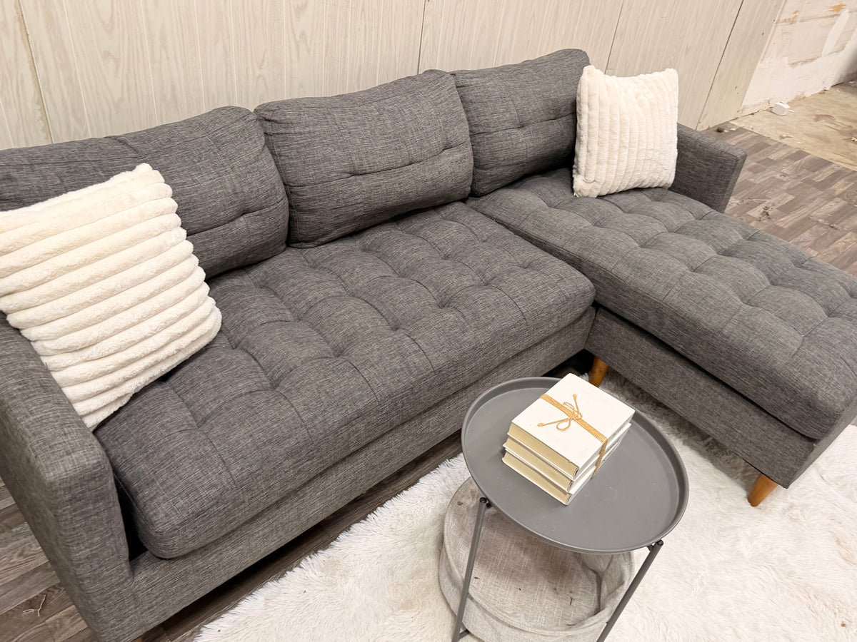 Modern Gray Sectional w/ Reversible Chaise