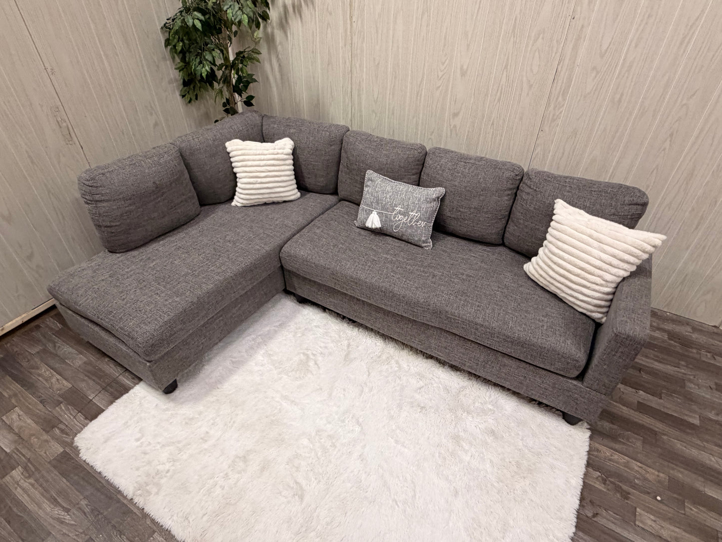 Gray 2-piece Sectional Couch