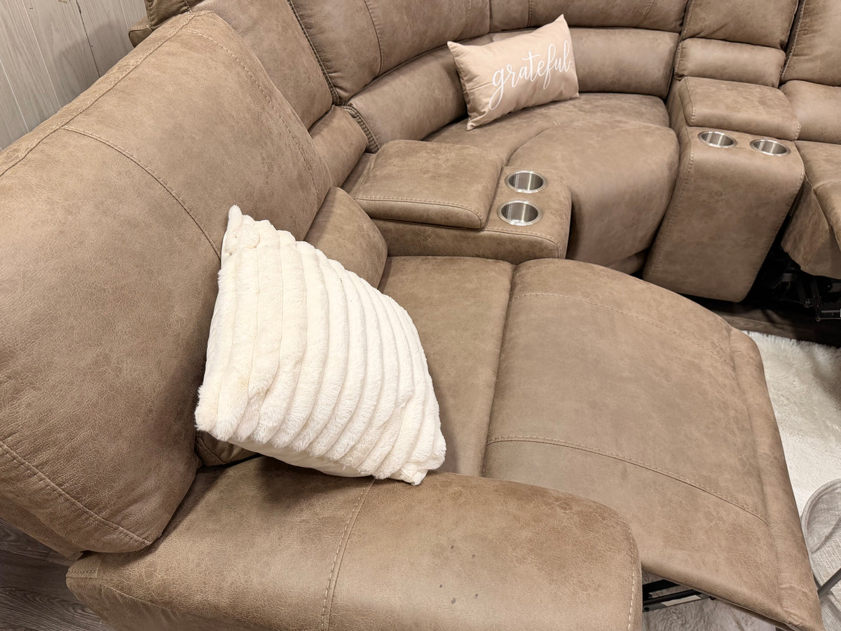 Brown 5-piece Reclining Sectional