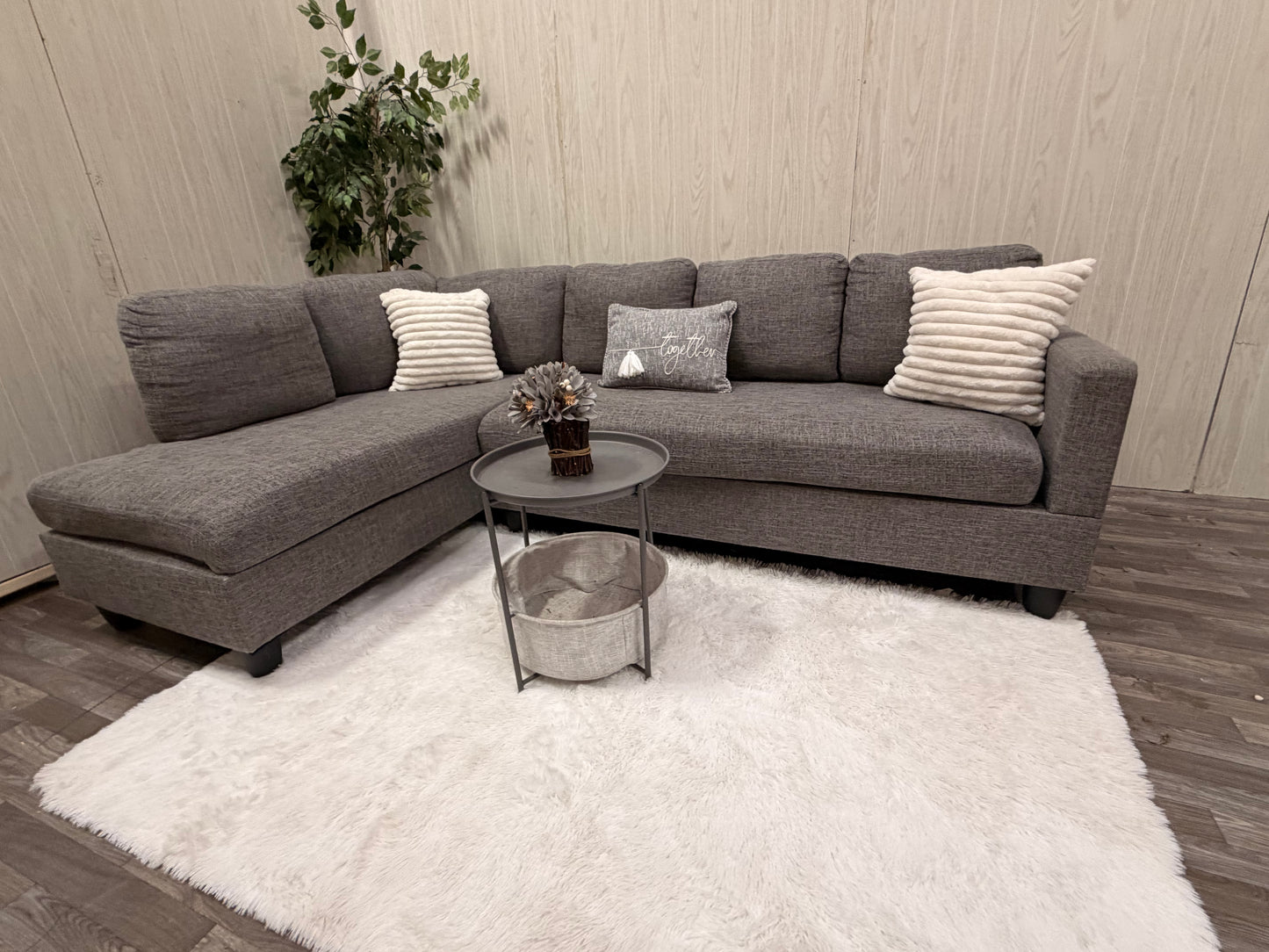 Gray 2-piece Sectional Couch