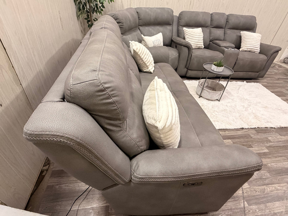 Large 3-piece Gray Ashley Furniture Reclining Sectional