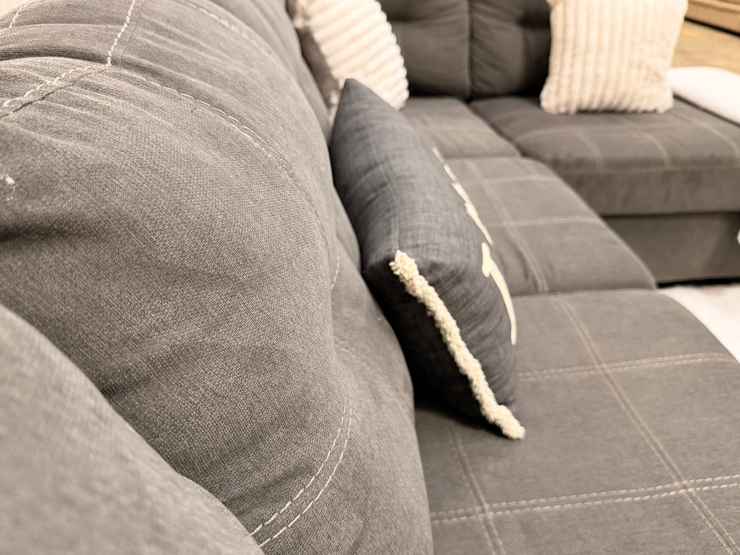 Large Two-Piece Gray Sectional Couch by Ashley Furniture
