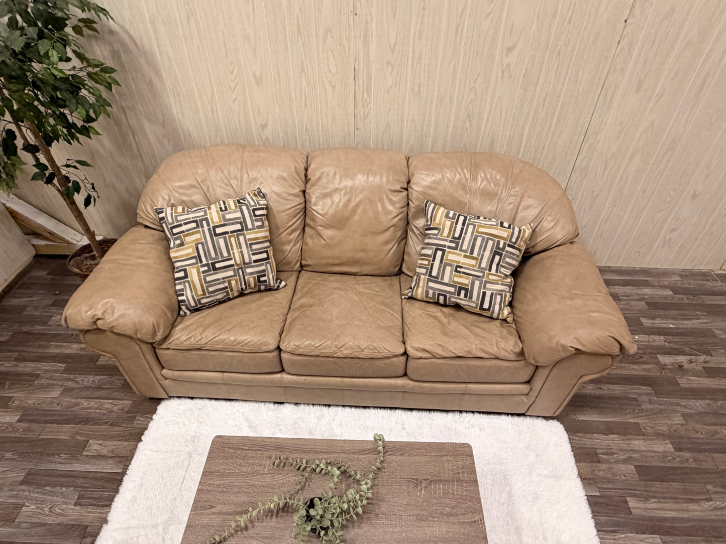 Tan Leather Couch