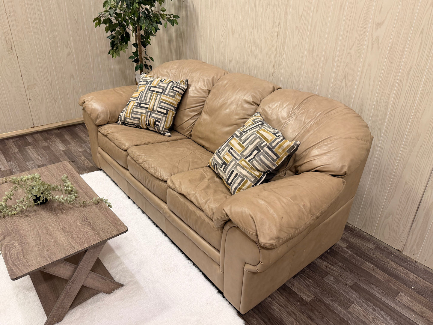Tan Leather Couch