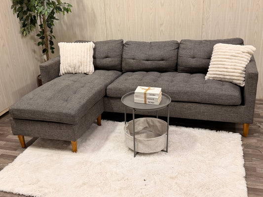 Modern Gray Sectional w/ Reversible Chaise