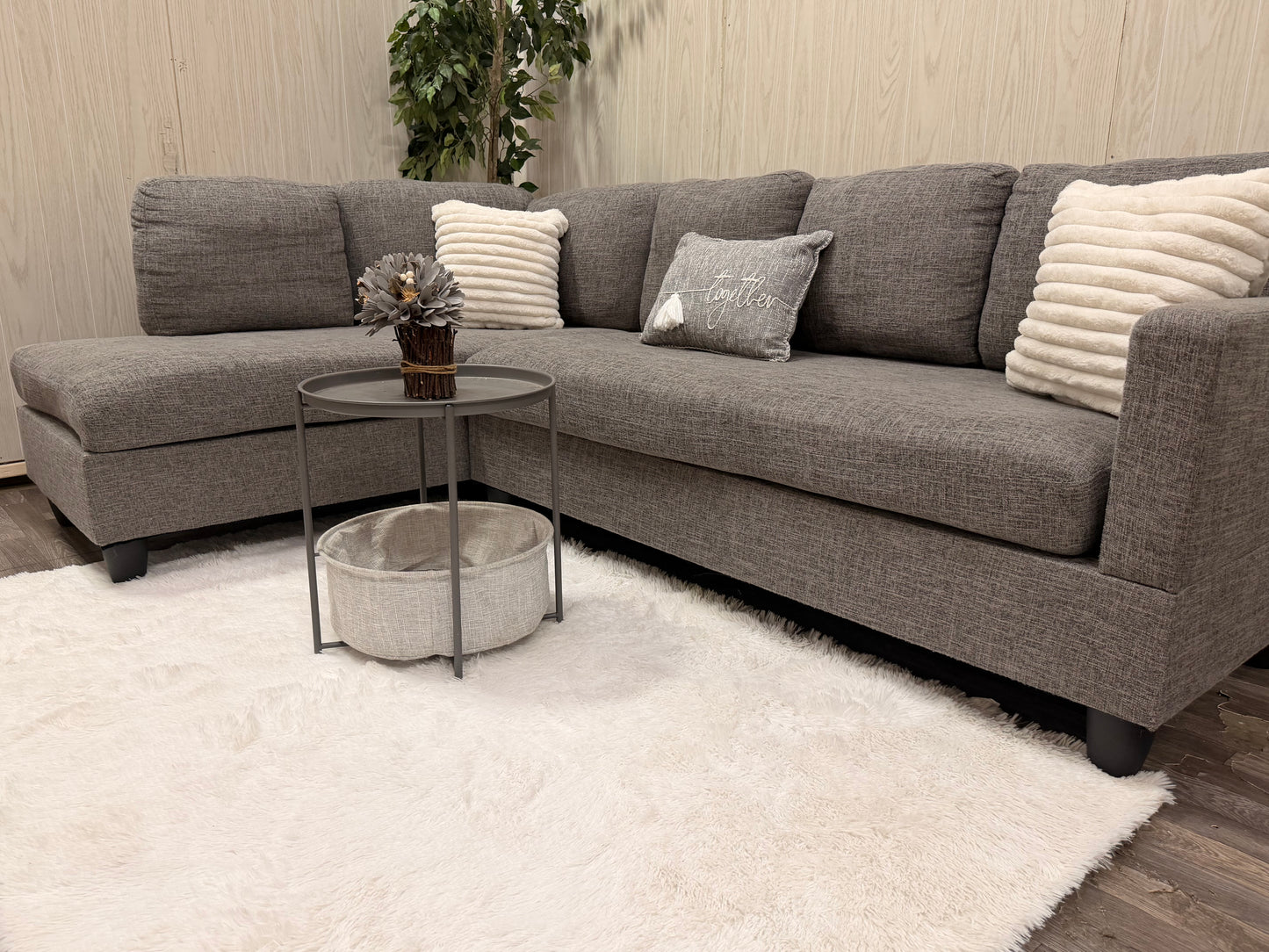 Gray 2-piece Sectional Couch