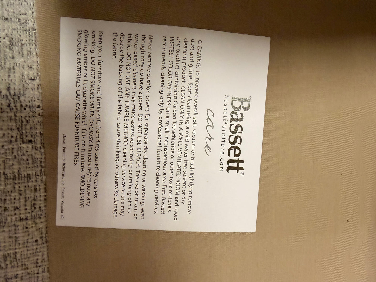 Light Beige Large Bassett Sectional Couch