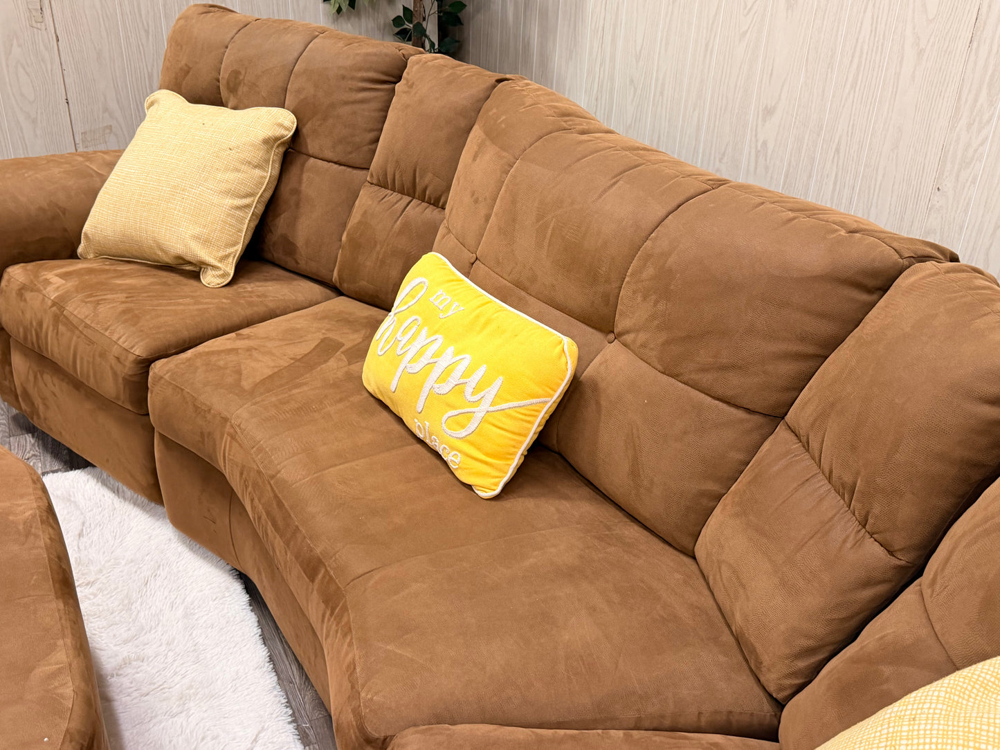 Brown 3-piece Reclining Sectional w/ Storage Ottoman