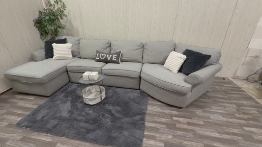 3-Piece Gray Sectional w/ Chaise & Cuddler