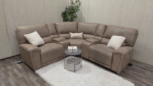 Brown 5-piece Reclining Sectional