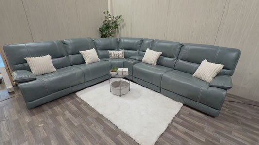 Parker House 6-piece Leather Modular Power Reclining Sectional