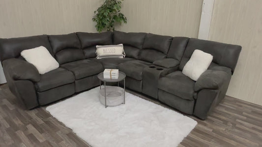Large Gray Ashley Furniture Reclining Sectional