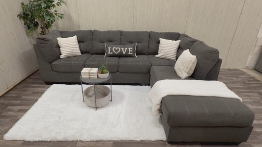 Large Two-Piece Gray Sectional Couch by Ashley Furniture