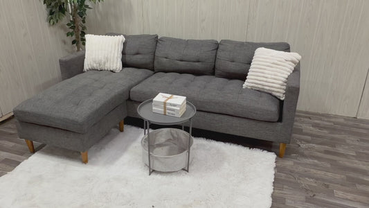 Modern Gray Sectional w/ Reversible Chaise