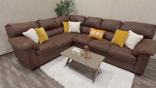 Brown 2 piece Sectional