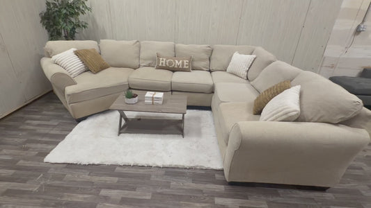 Beige Sectional Couch w/ Cuddler
