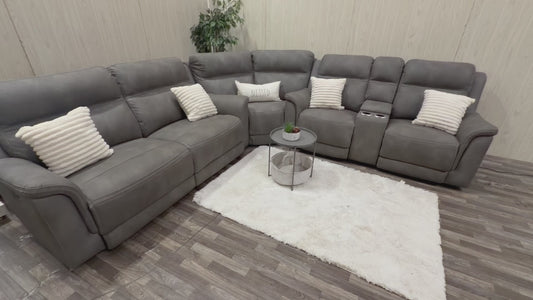 Large 3-piece Gray Ashley Furniture Reclining Sectional